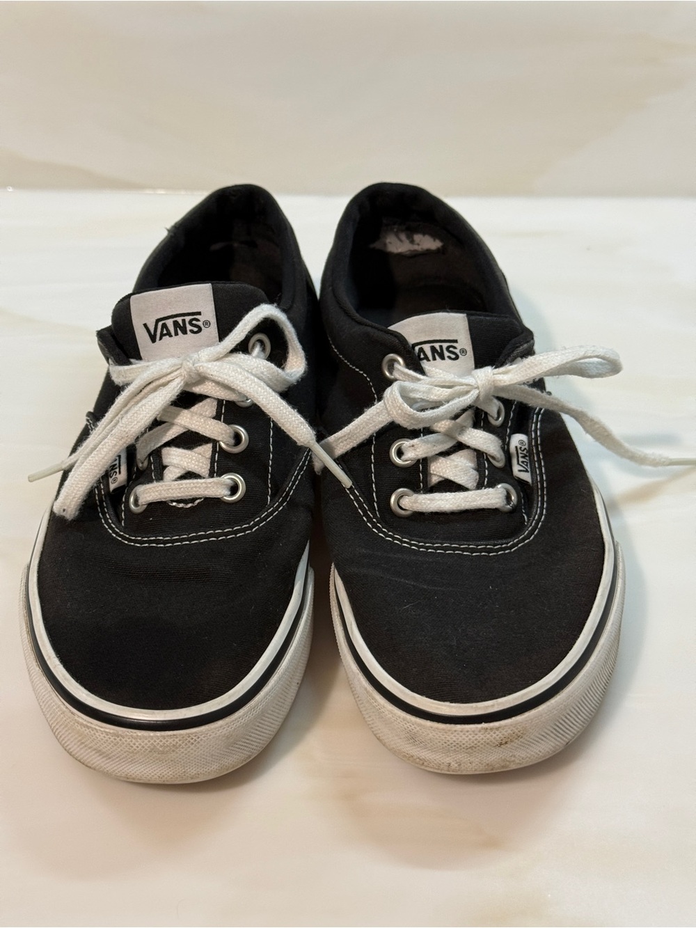 Vans Black Canvas Low Top Skate Shoes Sneakers Women's Size 7